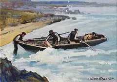 In With the Tide by John Skelton Snr, oil on canvas board, sold Oct 2024