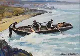 John Skelton Snr, In With the Tide, oil on canvas board