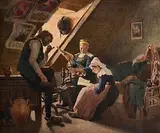 Thomas Hovenden, The Reading Lesson, watercolour on paper