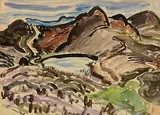 The Hill Pond by Nano Reid, gouache on paper, sold Oct 2024