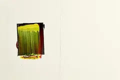 Ciarán Lennon, Yellow on Red, 2007, acrylic paint on aluminium laid on paper