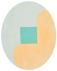 Richard Gorman, Held Green, 2003, oil on linen - oval