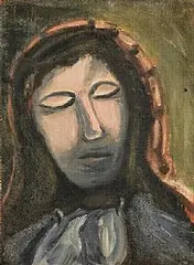 Christy Brown, Portrait of a Lady, oil on board