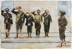 Mick O'Dea, Heroes, 2009, acrylic and charcoal on paper