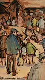 Gladys Maccabe, Fair Day, Falcarragh, Donegal, oil on board