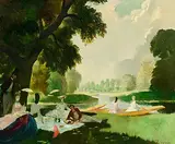 Doris Zinkeisen, The Picnic, oil on canvas