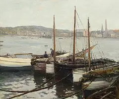 Adrian Hill, The Barbican, Plymouth, oil on canvas