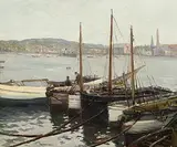 Adrian Hill, The Barbican, Plymouth, oil on canvas