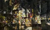 George Campbell, Nightscape, oil on canvas laid on board
