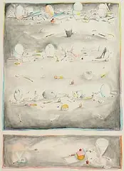 All Kinds of Everything by Charlie Whisker, mixed media on paper, sold Oct 2024