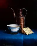 David French Le Roy, Still Life with Copper and Cheese, 2008, oil on board