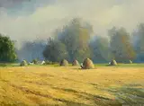 Norman J. McCaig, Harvest Time, oil on canvas board