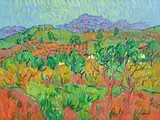 The Olive Grove by Desmond Carrick, oil on canvas board, sold Jul 2024