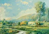Grazing in the Glen by Charles McAuley, oil on canvas, offered Jul 2024