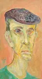 George Campbell, Man of Aran, oil on board