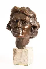Garry Trimble, Head of a Woman, unique bronze on marble base