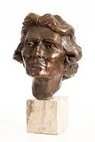 Garry Trimble, Head of a Woman, unique bronze on marble base