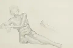 Constance Gore-Booth, Seated Nude, charcoal on paper