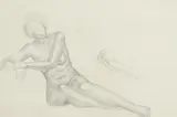 Constance Gore-Booth, Seated Nude, charcoal on paper