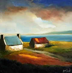 Padraig McCaul, Red Barn, 2023, oil on canvas