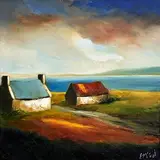 Padraig McCaul, Red Barn, 2023, oil on canvas