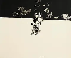 Evening Walk by Charles Harper, mixed media on paper, offered Jul 2024