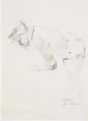 Patrick Graham, Nude Study, pencil and charcoal on paper