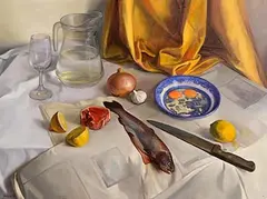 Oisin Roche, Still Life with Jug of Water, oil on canvas