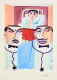Graham Knuttel, Bedside Manners, pastel on paper