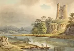John George Mulvany, Carrick a Bric on the Funcheon, Co. Cork, watercolour on paper