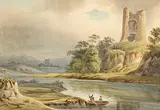 John George Mulvany, Carrick a Bric on the Funcheon, Co. Cork, watercolour on paper