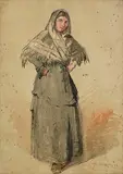 Richard Staunton Cahill, A Woman of the People, 1876, watercolour on paper