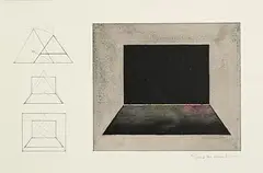 Theo McNab, The Room, mixed media on paper