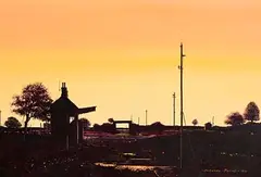Laurence Roche, Summer Evening Silhouette, 1980, mixed media on card