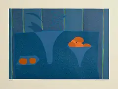Jane O'Malley, Oranges and Blues, screenprint - number 69 from an edition of 100