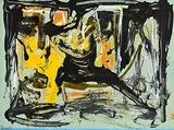Gerald Davis, Homage to Jackson Pollock, 1987, oil on card