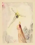 Paraiso Canto 13, from the Divine Comedy by Salvador Dali Spanish, lithograph in colour on Rives paper, sold Jul 2024