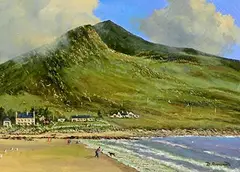 David Anthony Overend, Dugort Under Slievemore, Achill Island, oil on canvas board