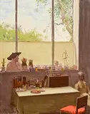Robert Wraith, The Artist's Studio, oil on board