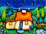 Annie Robinson, Our Hills and Our Home, acrylic on canvas