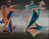 Colin Middleton, Dancing Forms, gouache on paper laid on card