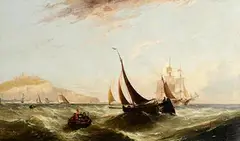 Edwin Hayes, Shipping Off Dover, oil on canvas