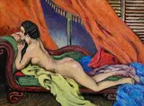 Harry Kernoff, Marie-Louise OMurphy after Boucher, oil on board