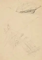 Harry Clarke, Untitled Study from Tales of Mystery and Imagination, pencil and graphite on heavy wove paper (second image verso)