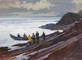 John Skelton Snr, Sunlit Sea, Achill Island, oil on board