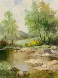 Spring in Glendun by Maurice Canning Wilks, oil on canvas, sold Jun 2024