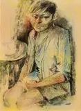 George Campbell, Spanish Boy, mixed media