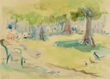 Relaxing, St. Stephen's Green by Norah McGuinness, watercolour on paper, sold Jun 2024