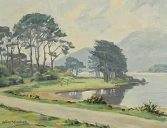 Seán O'Connor, The 18th Green, Golf Links, Killarney, oil on board