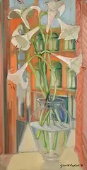Vase of Lilies by Gerard Byrne, 1996, oil on canvas, sold Jun 2024
